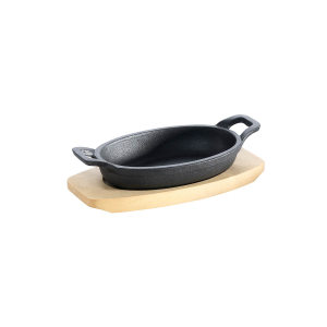 Gusseisenpfännchen -oval- mit 2 Griffen Ø 21x15