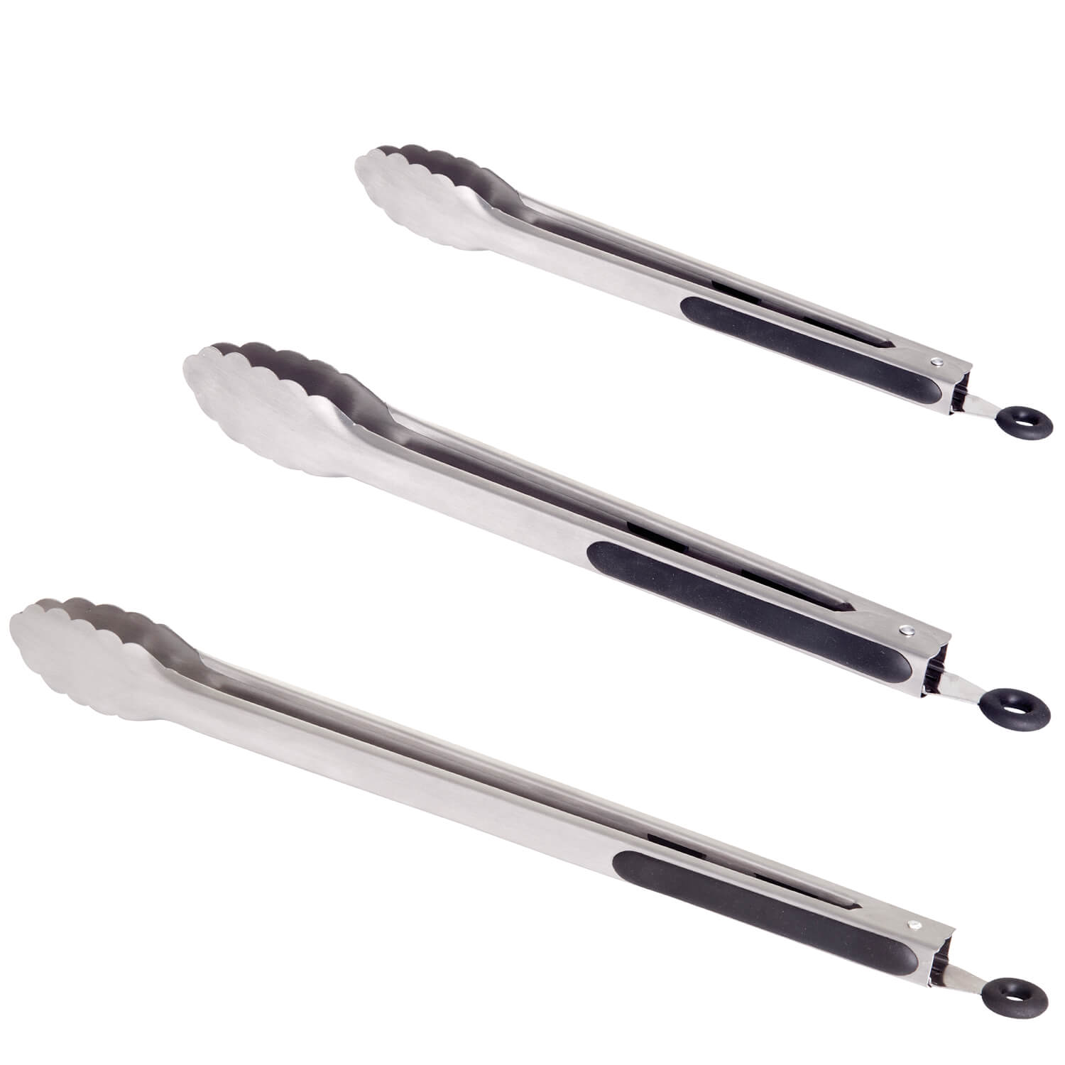 3er Set Edelstahl BBQ-/Grill-Zangen