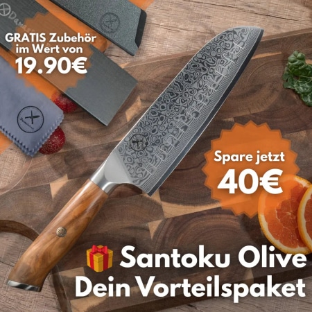 Damast Santoku Olive 🎁 Vorteilspaket Damastshop.de - Damastshop