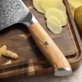 Damast Messer 5er Geschenkset Olive mit Messerbrett Damastshop.de - Damastshop