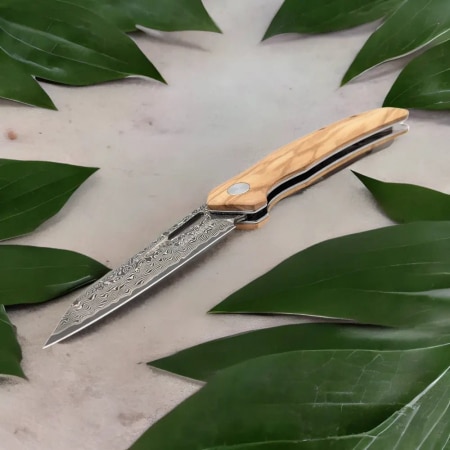 Damast Taschenmesser Olive Damastshop.de - Damastshop
