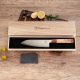 Dreifarbiges Kupfer-Damast Santoku Bergahorn und Padauk Wurzelholz Damastshop.de - Damastshop