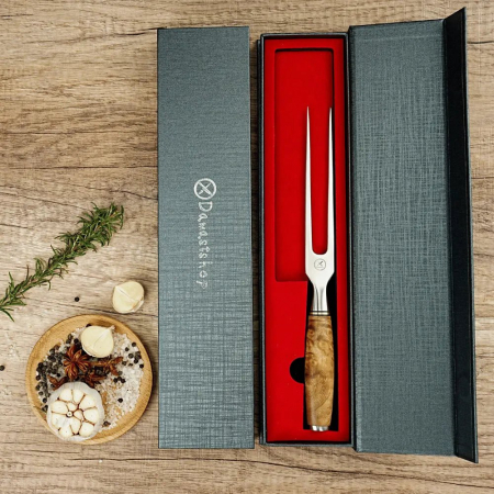 Geschmiedete Fleischgabel Bergahorn Damastshop.de - Damastshop