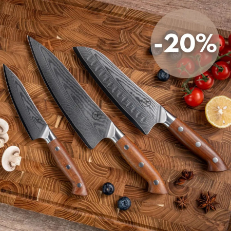 Premium Damast 3er Set Red Wood Damastshop.de - Damastshop