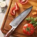 Premium Damast Chefmesser Red Wood Damastshop.de - Damastshop
